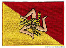 SICILY FLAG PATCH embroidered iron-on ITALIAN ITALY Sicilia APPLIQUE Trinacria picture