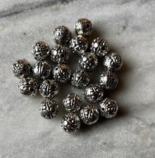 2pcs  Tibetan Silver Handmade Beads In Nepal Silver Plated 10MM CC734 picture