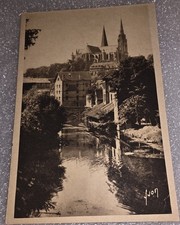 Chartes Les Bords de L'Eure et la Cathedral Yvon  VTG Postcard RPPC Black White picture