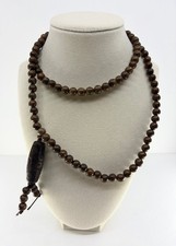 Natural Dark Agarwood 108 Mala Prayer Bead Necklace Dzi Bead 8mm 39.3