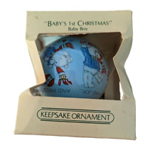 Vintage Hallmark Keepsake Baby Boys First Christmas Ornament Ball picture