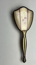 Vintage Vanity Hair Brush Brass Color Handle Decorative Removable Head Nylon USA picture