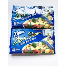 Discontinued Ziploc Zip'n Steam Bags 2 10 packs 7.25x8