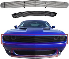 Black Grill Grille Compatible with 2015-2022 Dodge Challenger Phantom Aluminum H picture