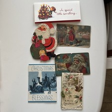 Vintage Lot Of 6 Christmas Cards Greetings Used picture