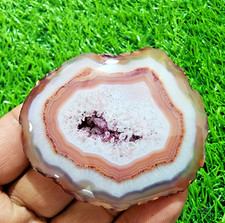 275ct Beautiful Slice Agate Slab Polished Crystal Druzy Gemstone Jewelry Making picture