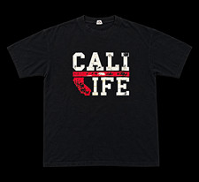 Black Cali Life California Graphic Print T-Shirt Teens S Cotton Crew Neck picture