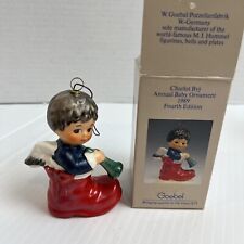 Goebel 1989 Charlot Byj Annual Babys Boot  Christmas Tree Ornament West Germany picture
