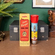 Vintage 1950s Usalite Lone Ranger Signal Siren Flashlight Original Box Work picture