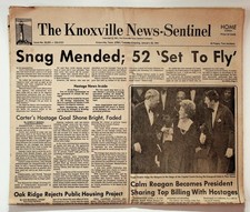 The Knoxville News-Sentinel Newspaper January 20 1981 Vintage Collectible picture