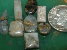 8 PIECE LOT GOLD QUARTZ CABOCHON  15.9 CARATS GOLD NUGGET JEWELRY picture