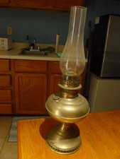 Antique Complete Rayo Oil Lamp, Nice Nickel Finish, Circa 1920 picture