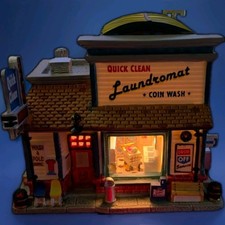 Lemax 2007 Quick Clean Laundromat #75511 Plymouth Corners Christmas Village picture