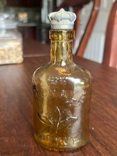 VINTAGE LYME Royall Spyce Amber Glass Bottle Original Metal Crown Cap ENGLAND picture