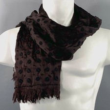 DRIES VAN NOTEN Brown Black Embroidered Silk Scarves picture