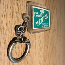 Vintage 1960s Mental Mints Acrylic Keychain Porte Clés French Italian Promo Fob picture