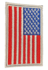 AMERICAN FLAG EMBROIDERED PATCH iron-on WHITE BORDER US UNITED STATES SHOULDER picture