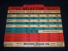 1946 BROWN-WALES COMPANY MACHINERY STEEL SELECTOR READY FOR USE PHYSICAL- J 9034 picture