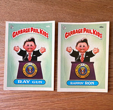 Topps 1985 Garbage Pail Kids 2nd Series Rappin' Ron 46a + Ray Gun 46b picture