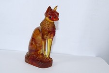 Egyptian Antique Amber Statue of Bastet Cat BC Pharaonic Era picture