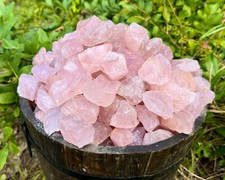 5 lb Brazil Rose Quartz Rough Natural Stones: 'A' Grade Wholesale Bulk Lot picture