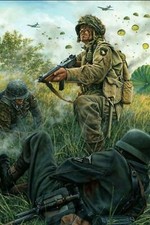 WW II - Usa  Photo  Art  --  101st  Airborne Paratroopers  picture
