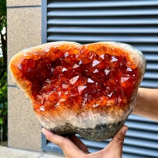 13 lb  Citrine Crystal Cluster Geode orange-yellow Mineral Specimen Collectible picture