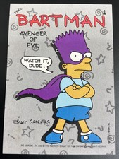 Original 1990 Topps The Simpsons Bart Simpson Rookie Card Sticker #1 Bartman picture