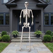 8Ft Giant Halloween Skeleton Posable Life Size Skeleton Outdoor Yard Decorations picture