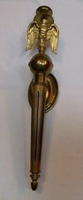 Brass Wood American Eagle Wall Candlestick Sconce Large Long Pole Vintage Old  picture