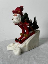 Vtg. 1996 House of Hatten Santa Downhill Skiing D. Calla Signed Resin Figurine picture