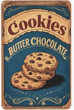 Cookies Butter Cookie Food indoor Tin Metal Signs Home Décor 8x12 picture