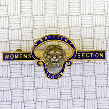 Vintage British Legion Women'e Section Brooch Pin Badge 43mm x 19mm picture