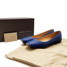 Bottega Veneta Ballet Flats Intrecciato Leather Shoes Made in Italy Blue 23cm picture
