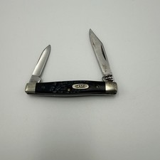 Case XX 6233 SS 2 Blade Pocket Knife Black Jigged Handle Vintage USA picture