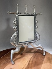 Don Drumm Jewelry Stand Mirror Aluminum Rare Signed picture