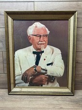 Vintage Framed Colonel Sanders Kentucky Fried Chicken Portrait Print Similart picture