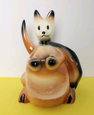 Vintage 1956 Fine Art Inc Ceramic Boxing Kangaroo Men's Dresser Valet - 1 Chip picture