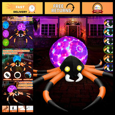12FT Halloween Inflatable Spider with Color-Changing Eyes & Flashing Belly - Out picture