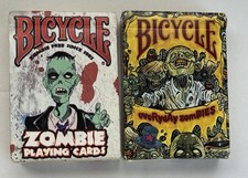 (2) Bicycle Playing Card Decks Standard Size Zombie Face USPCC - Open/Excellent  picture
