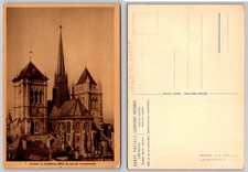 Geneva Cathedral Hold To Light Postcard c1910s St. Pierre Switzerland Night picture