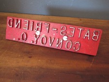 Vintage Old Heavy BATES-FRIEND CONVOY. O. Cast Iron Stamp Wood Handle Steampunk picture