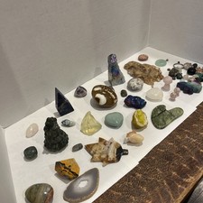 Large Lot various polished gemstones, crystals, and minerals Shapes See Pics picture