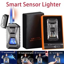 Metal Lighter Smart Voice Control Activated Double Fire Ignition Inflatable NEW picture