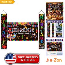 Hispanic Heritage  Decorations Banner Backdrop 3pcs Wall Porch Decor picture