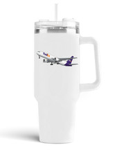 FedEx Boeing 767 Stainless Steel Quencher Tumbler 40oz. picture