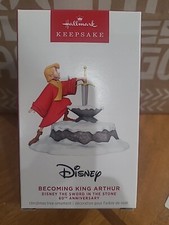 New in Box 2023 Hallmark BECOMING KING ARTHUR DISNEY SWORD IN THE STONE Ornament picture
