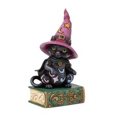Jim Shore Too Cute to Spook - Black Cat Sitting on Book Pint 6016645 New for 202 picture
