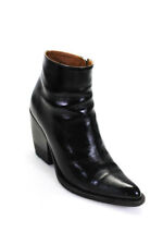 Chloe Womens Patent Leather Point Toe Cuban Heel Ankle Boots Black Size 39.5 9.5 picture