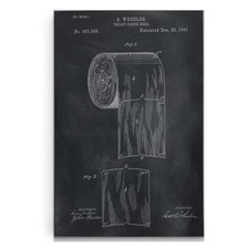 Renditions Gallery Toilet Paper Patent Canvas 18x27 Black Chalkboard picture